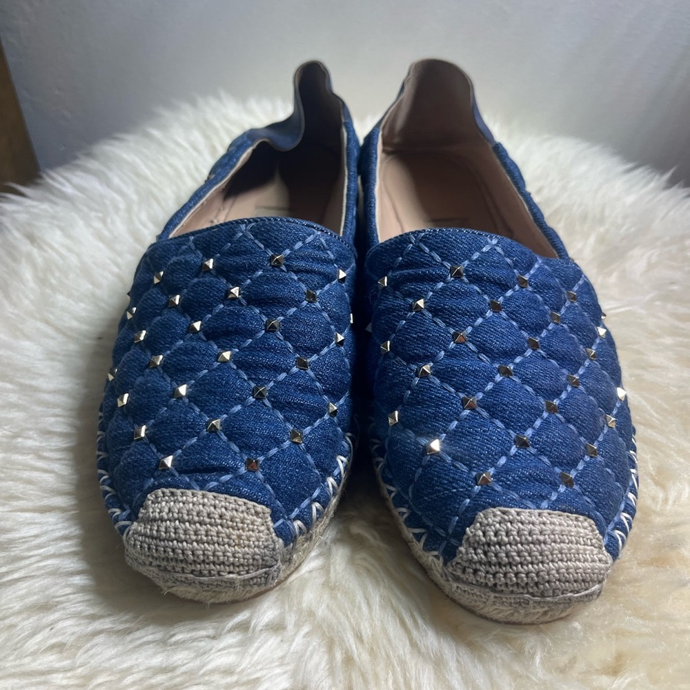 VALENTINO Rockstud Denim Espadrilles